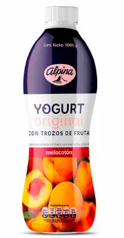 YOGURT ALPINA CON TROZOS MELOCOTON 1000G UND