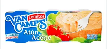 [3765-UND] ATUN LOMO VAN CAMPS ACEITE GIRASOL 80G 3 UND