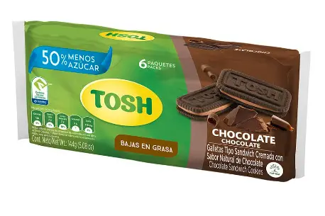 [143-UND] GALLETA TOSH CHOCOLATE PAQ 6  144 GR UND