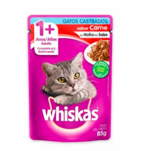 ALIMEN GA WHISKAS CASTRADOS CARNE 85 G UND