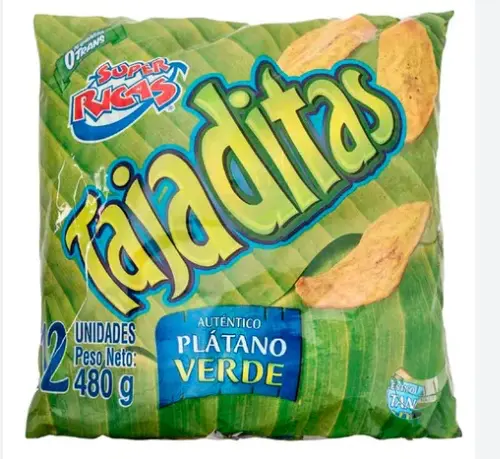 [1689-12U] PASABO SUPER RICAS TAJAD PLATANO VERD 38 12 UND