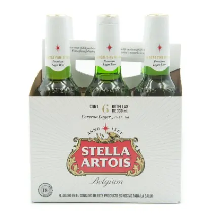 CERVEZA STELLA ARTOIS BELGIUM BTLL 330ML 6 UND